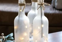 DIY Wine Bottle Holiday Centerpieces