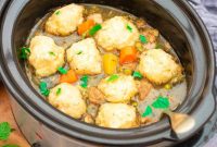 Slow Cooker Minted Lamb Stew with Dumplings