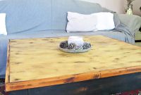Hand-Painted Tri-Color Refurbished Wood Coffee Table