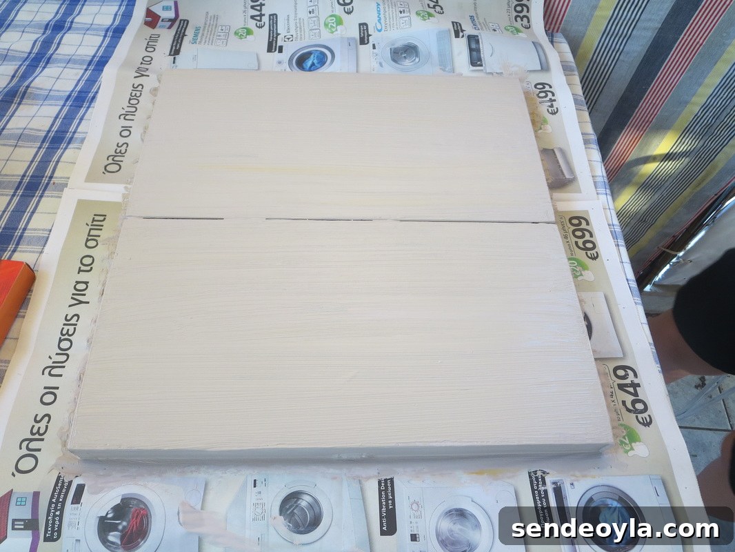 painting the box with chalk paint, Seeing Red www.theboondocksblog.com