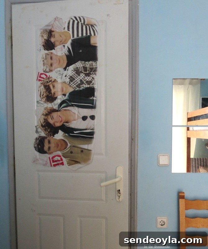poster behind the door, A Tour of the Blue Room www.theboondocksblog.com