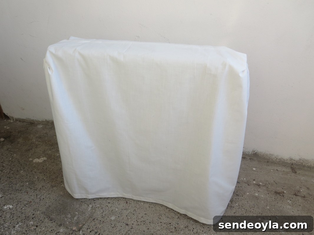 adding a skirt to the heater, Hiding under the wrong direction www.theboondocksblog.com