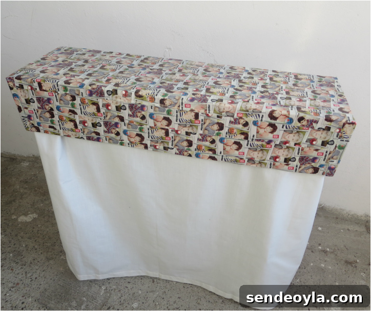 Adding the cover on top of the skirt, Hiding under the wrong direction www.theboondocksblog.com