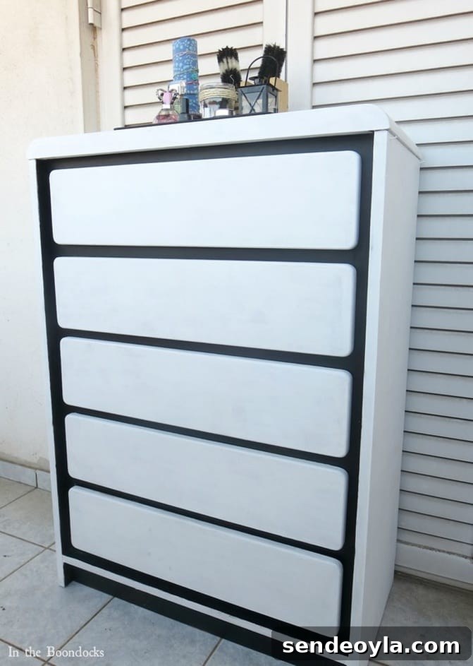 DIY Dresser Makeover: Paint and Decorative Paper Tutorial 19 Refinished dresser with chalk paint