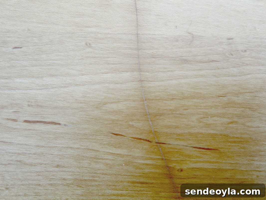 DIY Dresser Makeover: Paint and Decorative Paper Tutorial 4 Scratch marks on the dresser