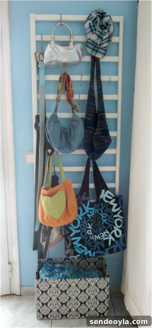 Adding bags and hats to the hanging corner