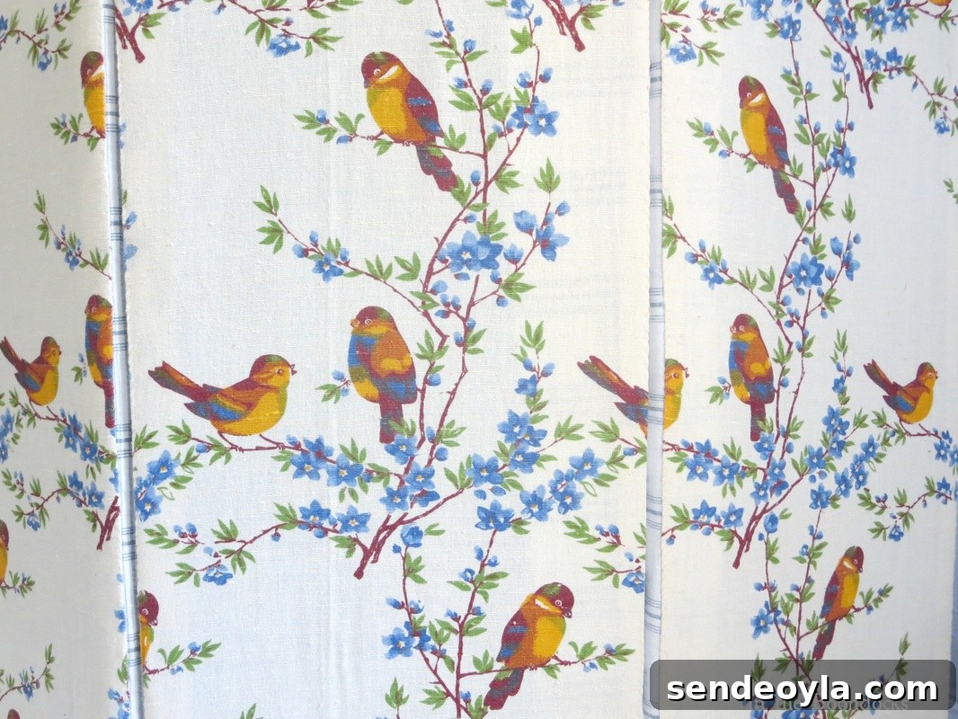 Hide Your Washing Machine: Space-Saving Concealment Ideas 4 covering laminate board in batting and pretty bird fabric