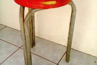 Red Waterproof Stool for Outdoor and Bathroom Use