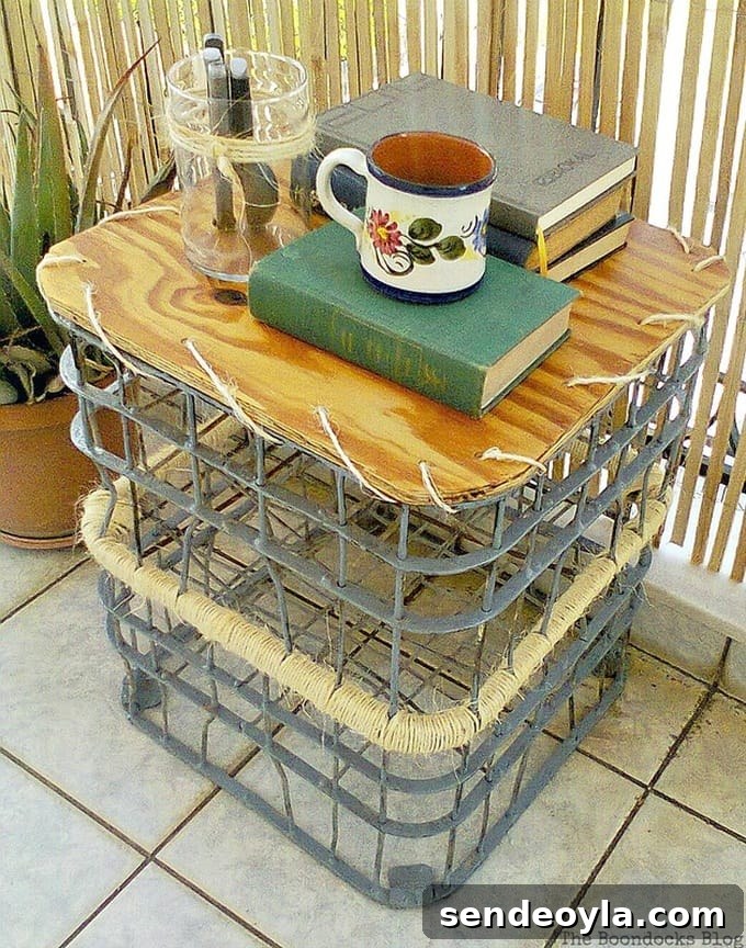 Crates as table