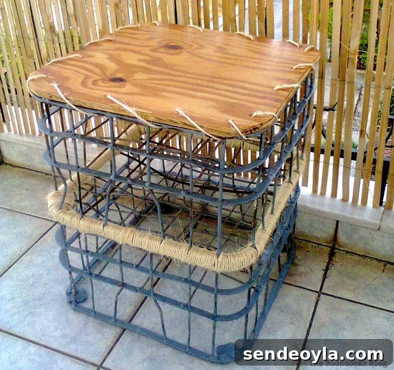 Attach the plywood using twine