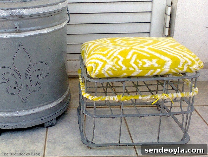 A Milk Crate turned Stool, www.theboondocksblog.com