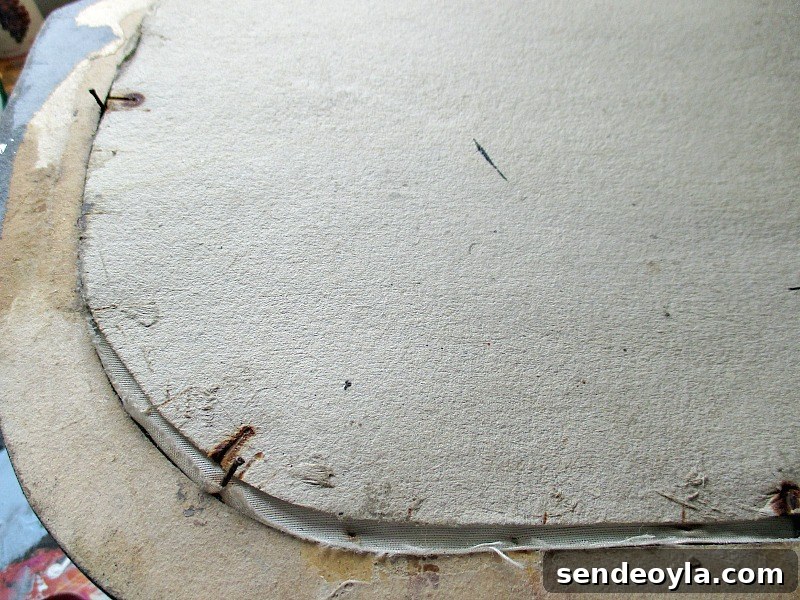 How to Upcycle a Vintage Serving Tray into a Stylish Home Accent 3 Back side of the vintage serving tray showing chipboard construction