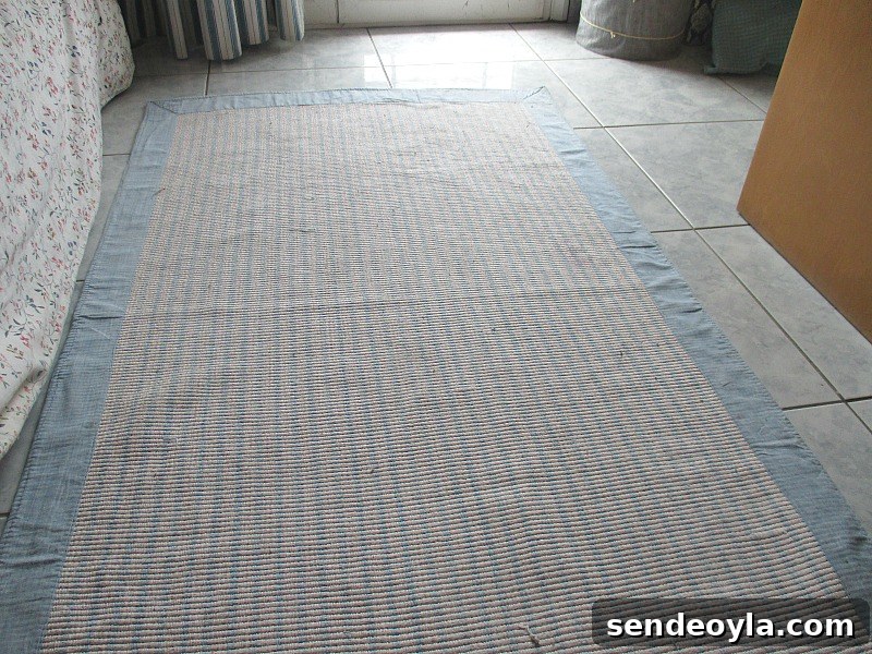 repairing a rug with fabric paint
