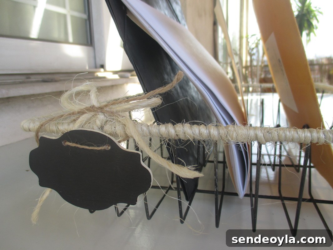 Blackboard label on wire dish rack - wrapping up the wire dish rack - the boondocks blog