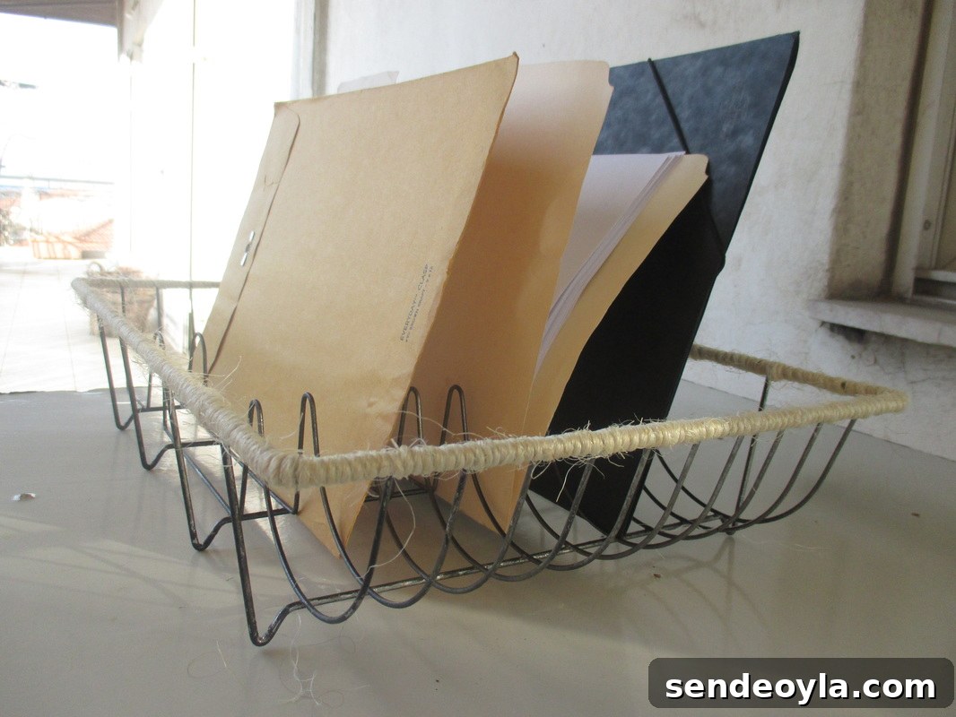Dish rack used as file holder - Wrapping up the dish rack - the Boondocks blog