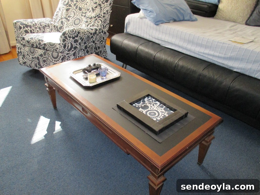 Coffee table upcycle The table that stood up to water marks