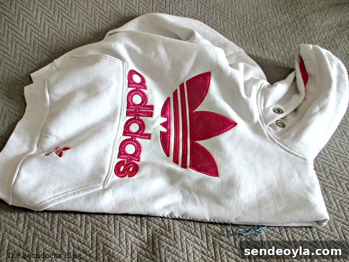 Sewing old sweatshirt