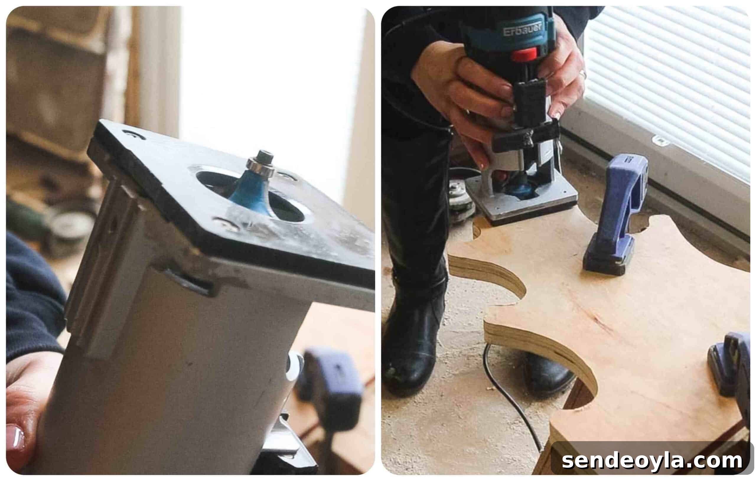 DIY Dumbbell Rack Tree Stand with Free Plans 10 Rounding off the edge with a round over router bit