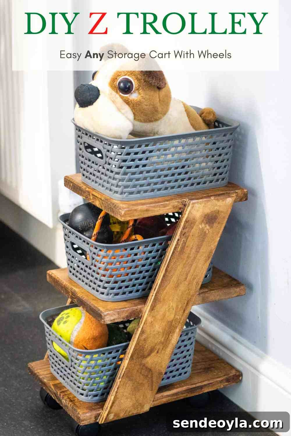 How to make a DIY Z trolley with dog toys on castor wheels