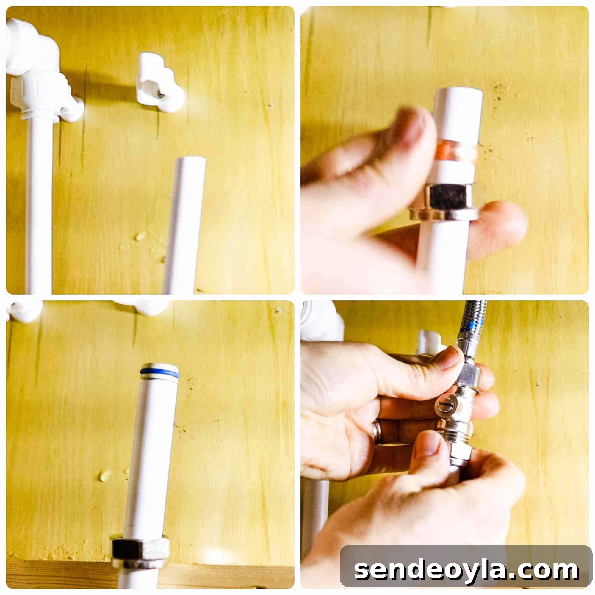 How to Replace a Mixer Tap on a Narrowboat or in Your Home 12 Placing an isolation compression valve on John Guest plastic plumbing
