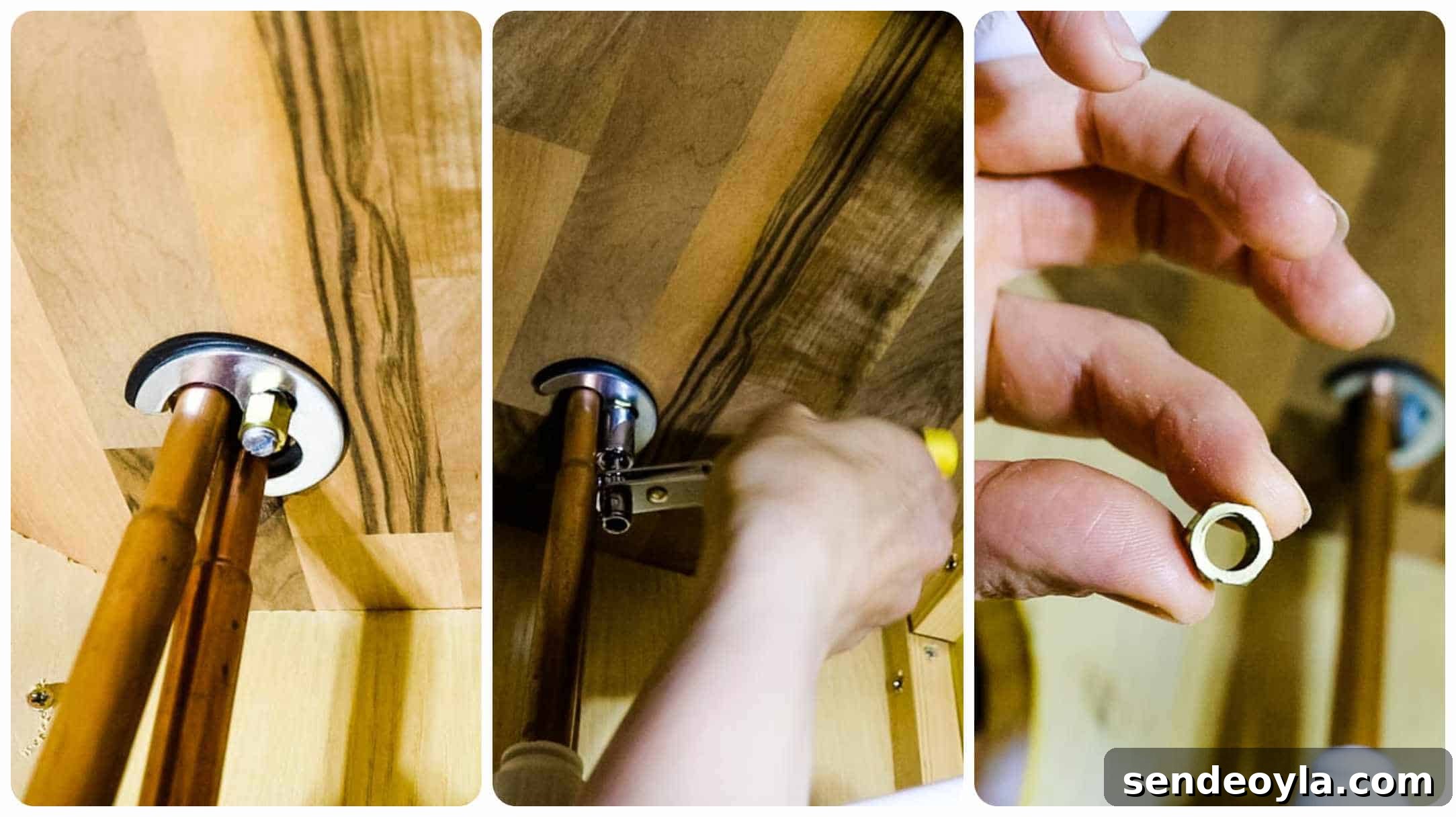 How to Replace a Mixer Tap on a Narrowboat or in Your Home 6 Unscrewing a tap under the worktop