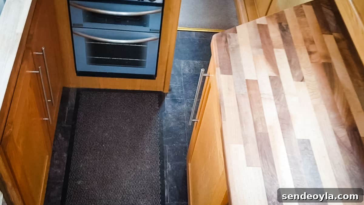 Inside a 57ft Reverse-Layout Narrowboat: Interior Tour 3 First view of a kitchen on a canal boat