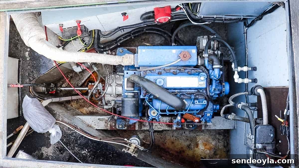 Inside a 57ft Reverse-Layout Narrowboat: Interior Tour 23 Canaline 38 horsepower engine on a narrbowboat