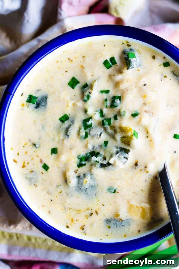 Courgette and Cheese Soup (Keto & Chunky)