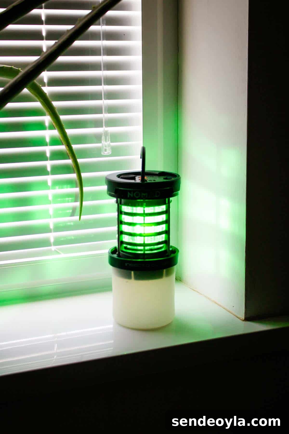 Insect-O-Cutor Nomad Fly Killer: Hands-On Review 4 Green light pest killer on a windowsill