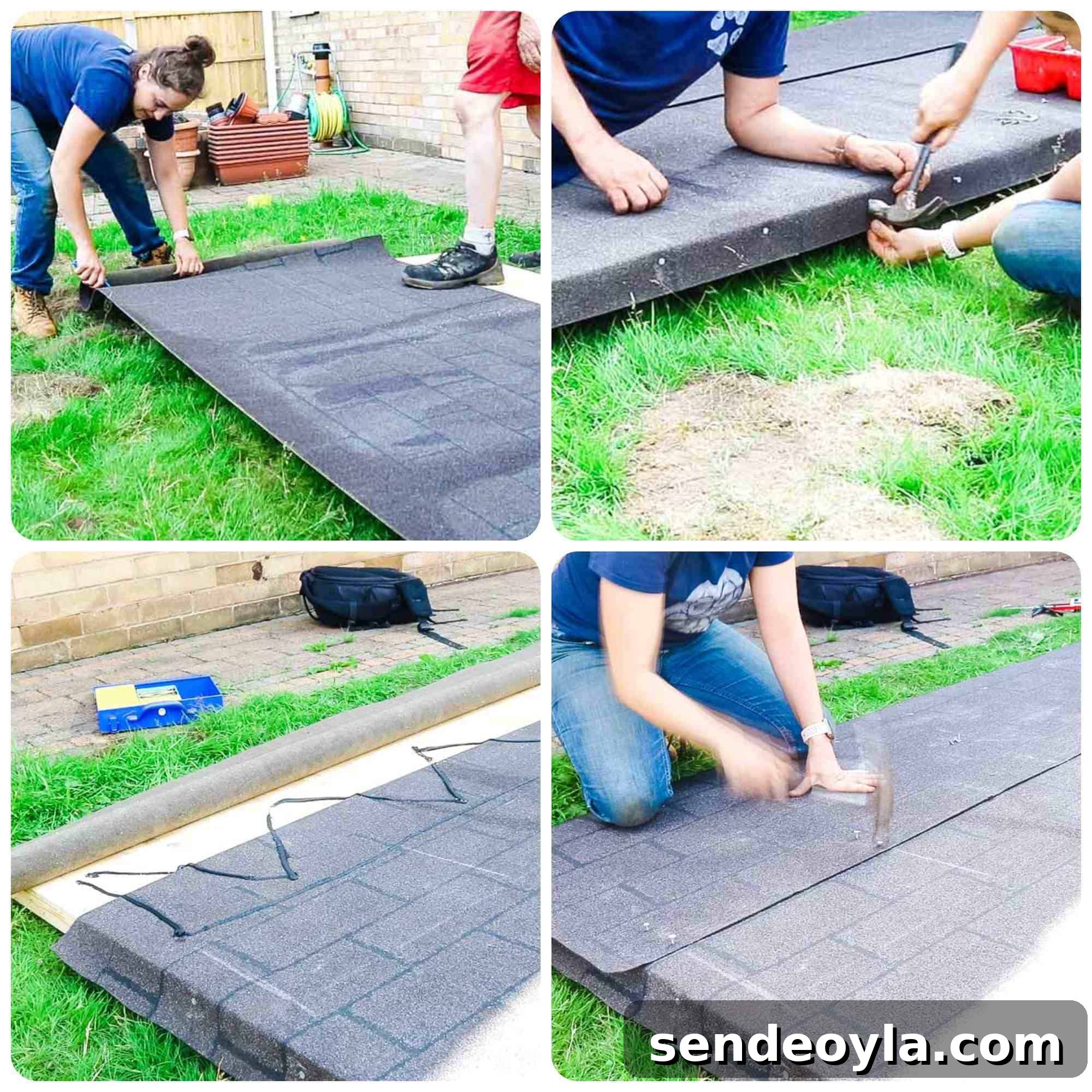 How to Build a Lean-To Shed with Free Plans 16 Lining a shed roof with felt