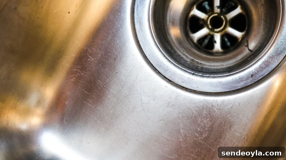 How to Remove Scratches from Stainless Steel Sinks 2 deep scratches in an old stainless steel sink