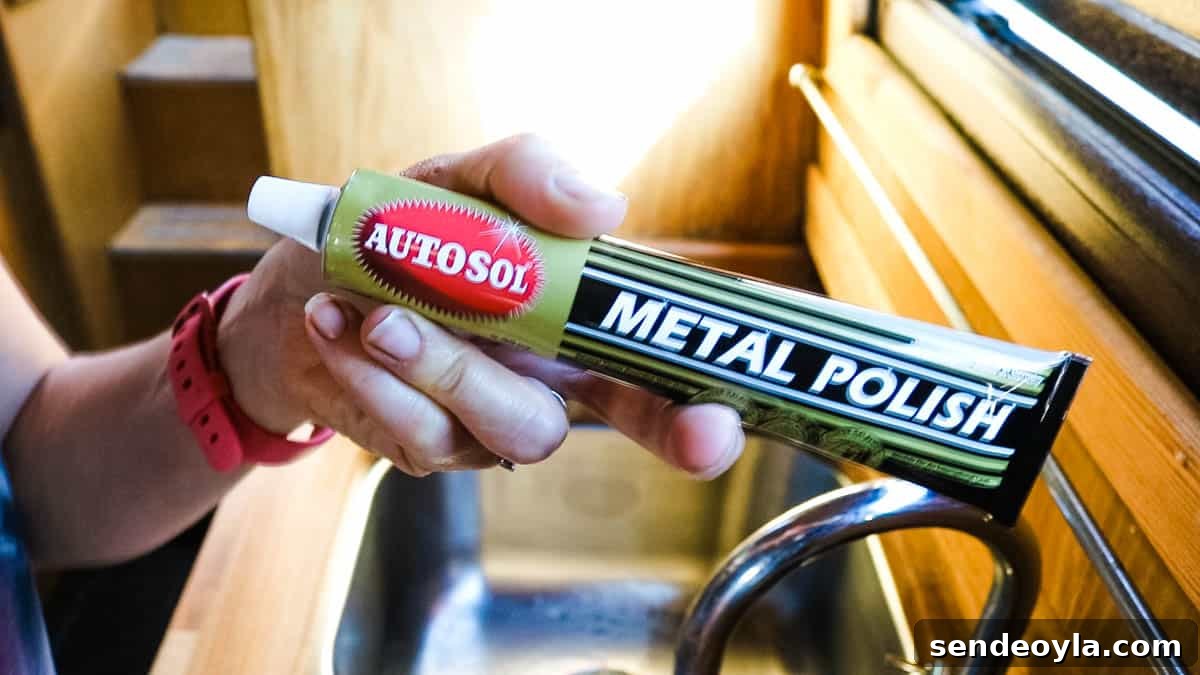 How to Remove Scratches from Stainless Steel Sinks 5 Close up of Autosol metal polish in a tube