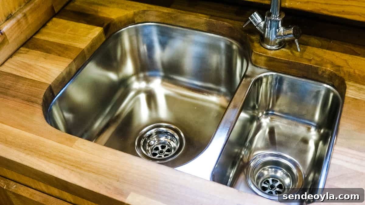 How to Remove Scratches from Stainless Steel Sinks 9 Mirror finish double sink after polishing with Autosol