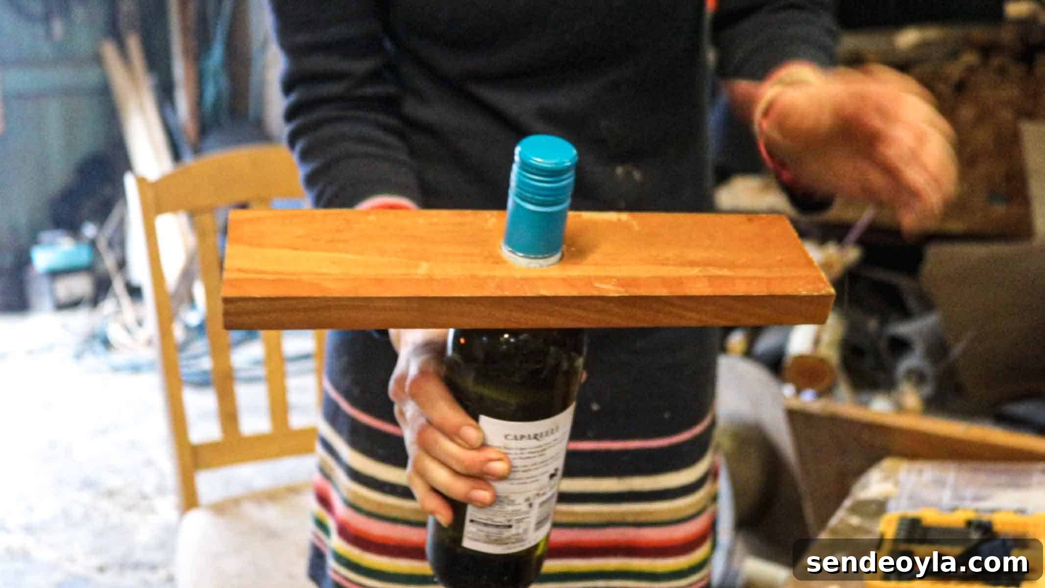 Wine caddy close-up