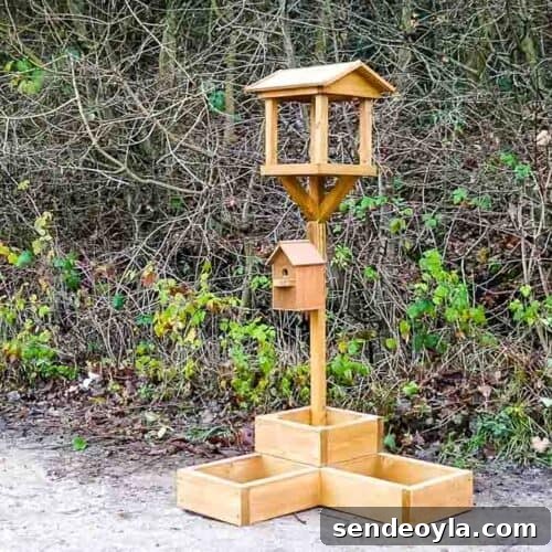 Bird Feeder Stand DIY in a Planter