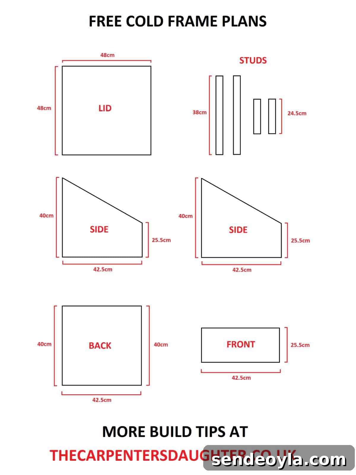 free plans graphic for easy DIY cold frame