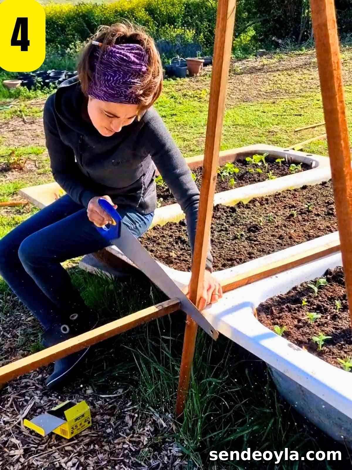 How to Build a Pea Trellis: DIY Step-by-Step Guide 7 Trimming and fitting horizontal slats