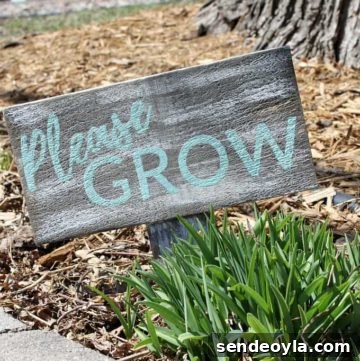 Distressed garden sign