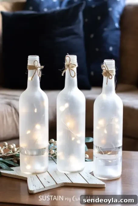 DIY Wine Bottle Holiday Centerpieces 10 Painted bottle craft ideas