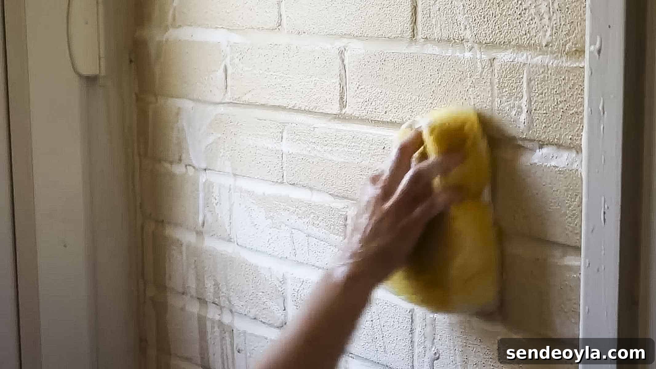 How to Decorate a Room: Practical Tips for Beginners 11 washing painted brick wall with sugar soap