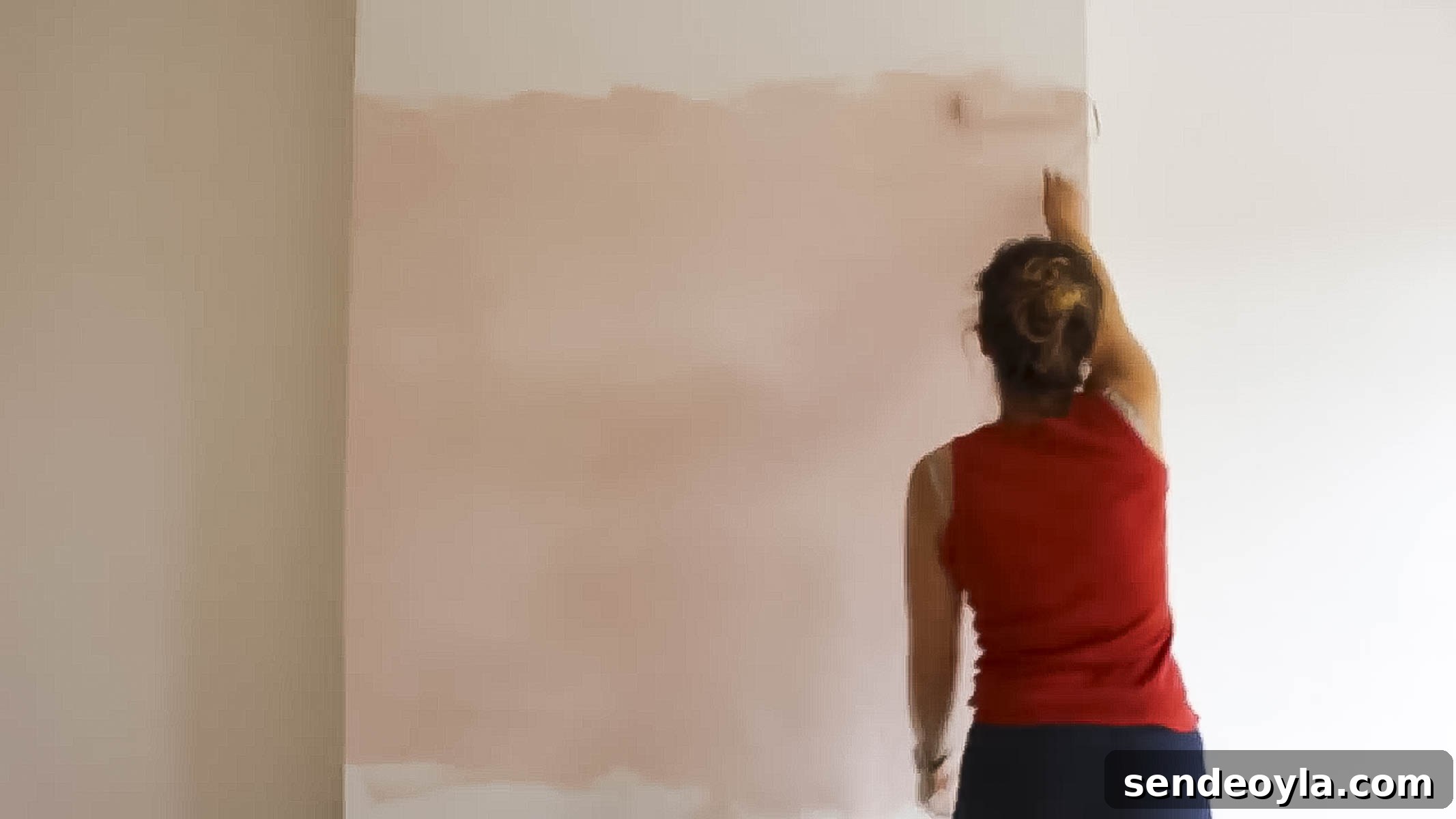 How to Decorate a Room: Practical Tips for Beginners 6 Woman painting a chimney breast, decorating on a budget