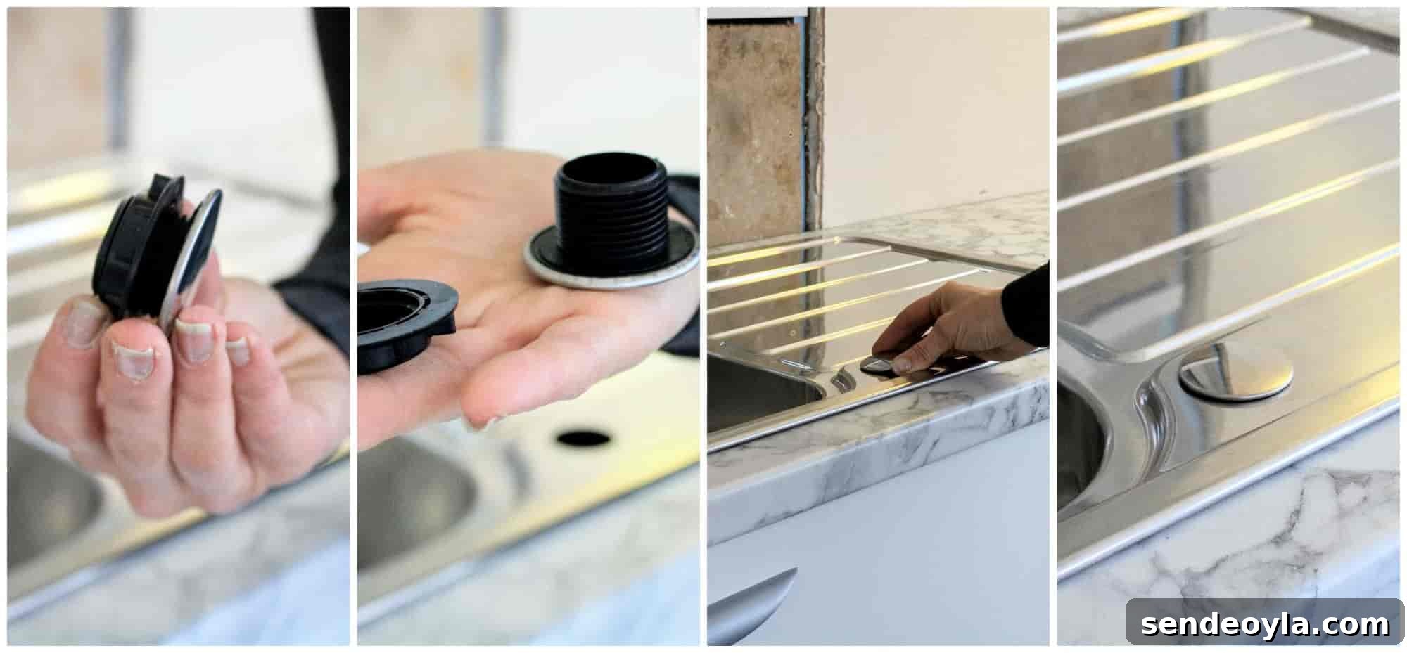 How to Install a Pull-Out Faucet with Speedfit Fittings 12 Covering reversible sink hole
