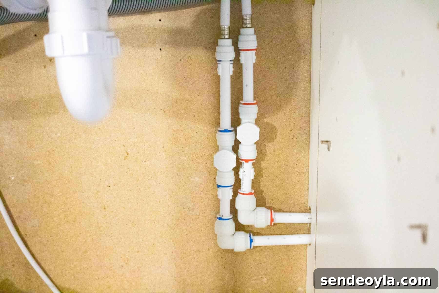 How to Install a Pull-Out Faucet with Speedfit Fittings 13 Speedfit plumbing with isolation valve under sink