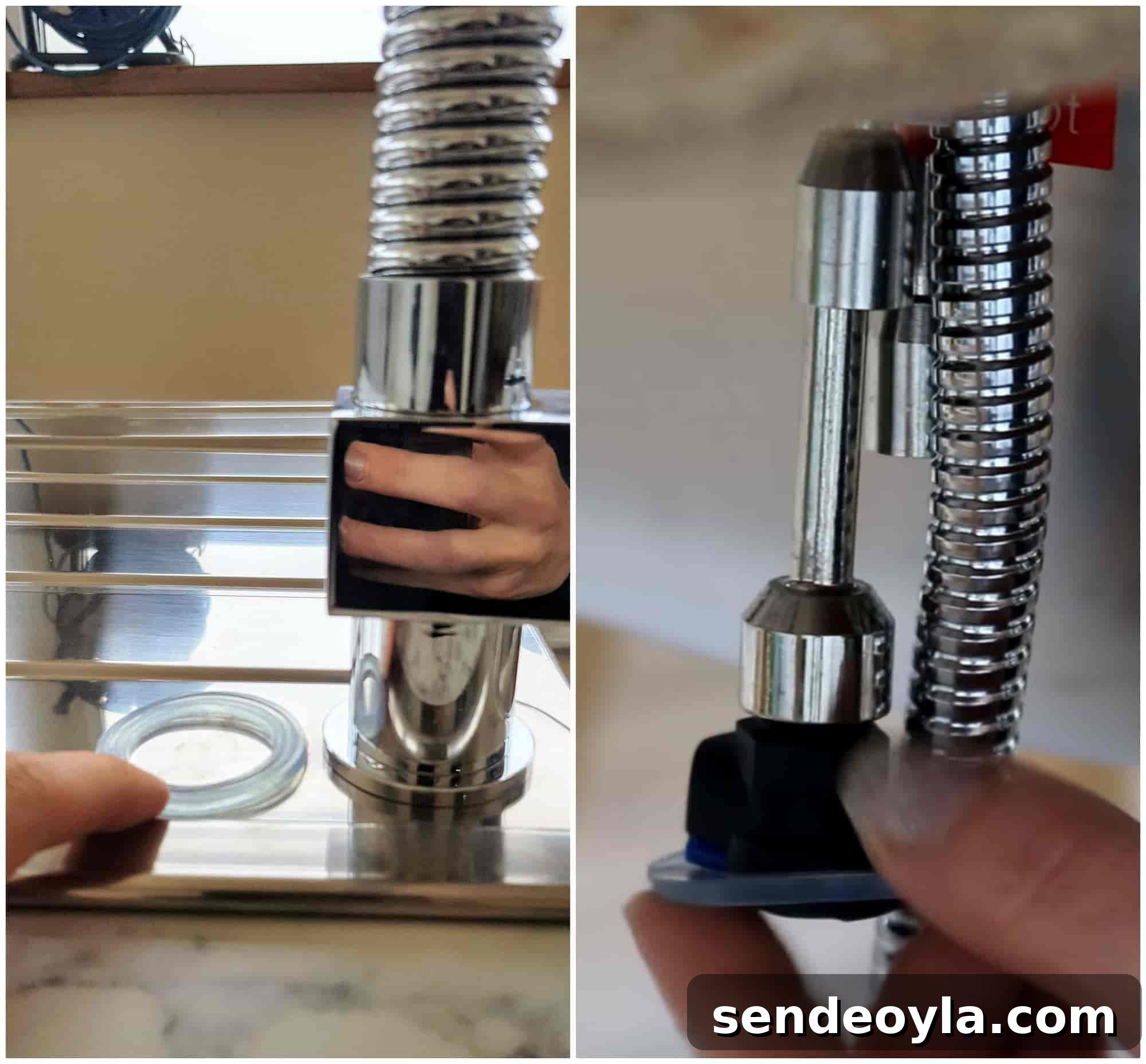 How to Install a Pull-Out Faucet with Speedfit Fittings 7 Adding rubber seal around the Vapsint tap