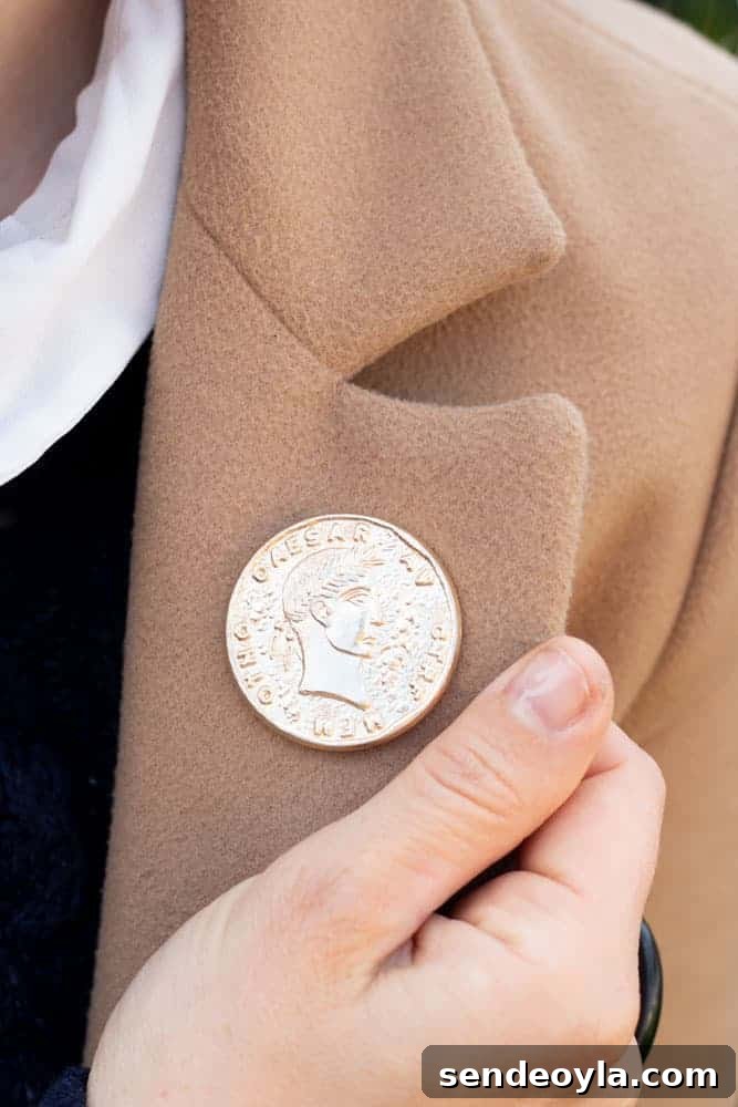 DIY Fabric Button Earrings: Step-by-Step Tutorial 5 DIY Julius Caesar brooch pin