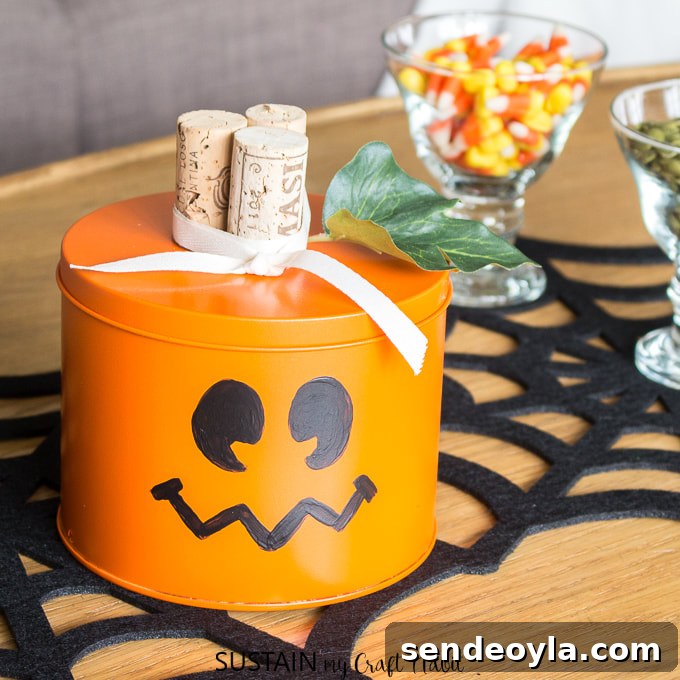 DIY Halloween Decorations from 20 Household Items 17 Tin Can Jack O Lantern from Sustain My Craft, 15 Household Items Re-purposed for Halloween Decor www.theboondocksblog.com
