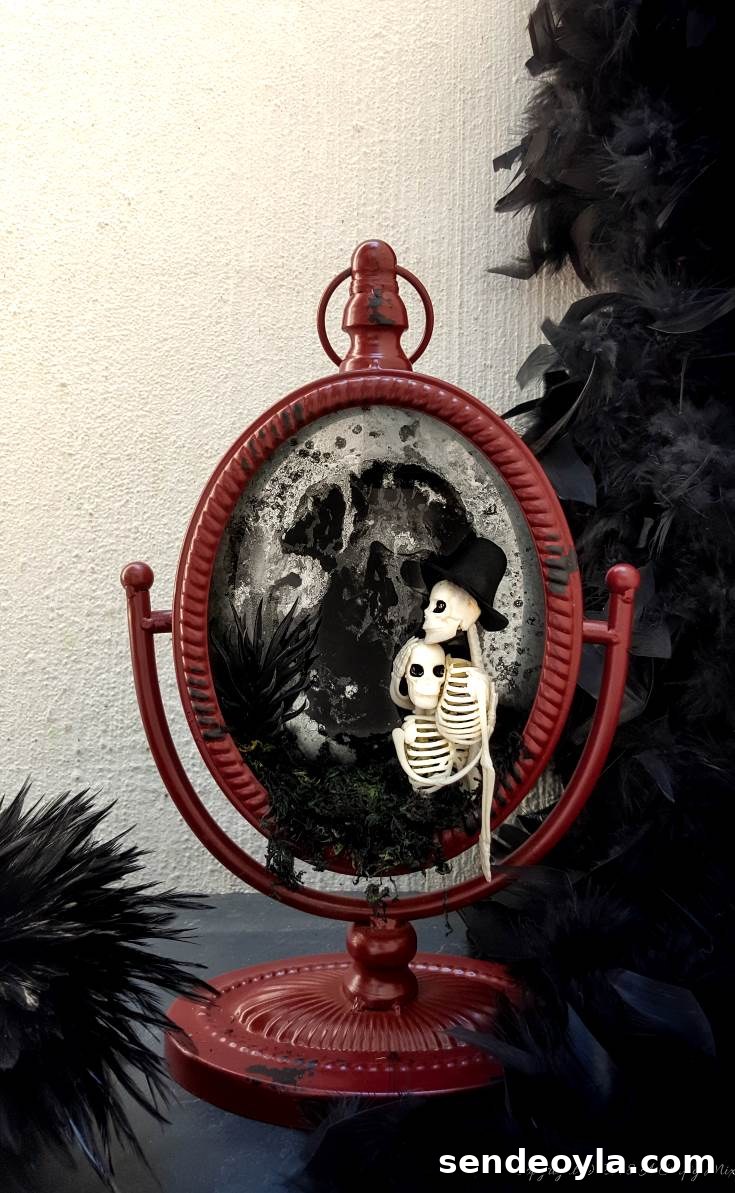 DIY Halloween Decorations from 20 Household Items 19 Ghost mirror Halloween Decor from A Crafty Mix, 15 Household Items Re-purposed for Halloween Decor www.theboondocksblog.com