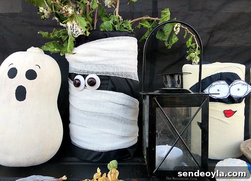 DIY Halloween Decorations from 20 Household Items 22 Tin cans as mummies, 15 Household Items Re-purposed for Halloween Decor www.theboondocksblog.com