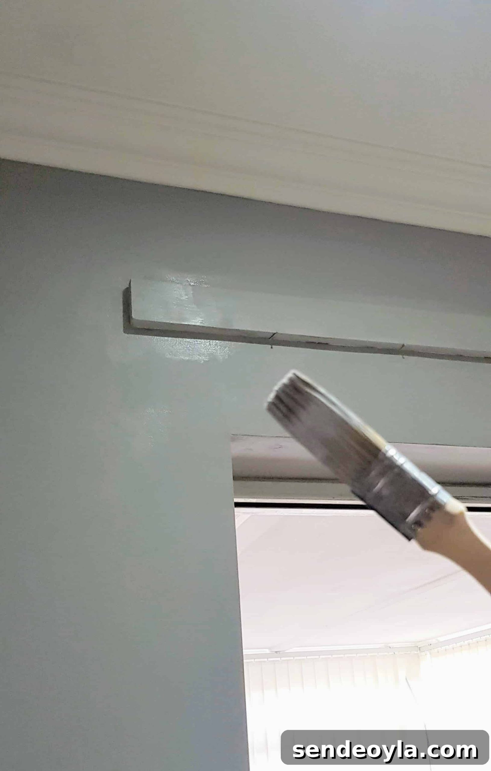 How to Install a Curtain Pole Batten with Grab Adhesive 10 painting batten to blend in with walls