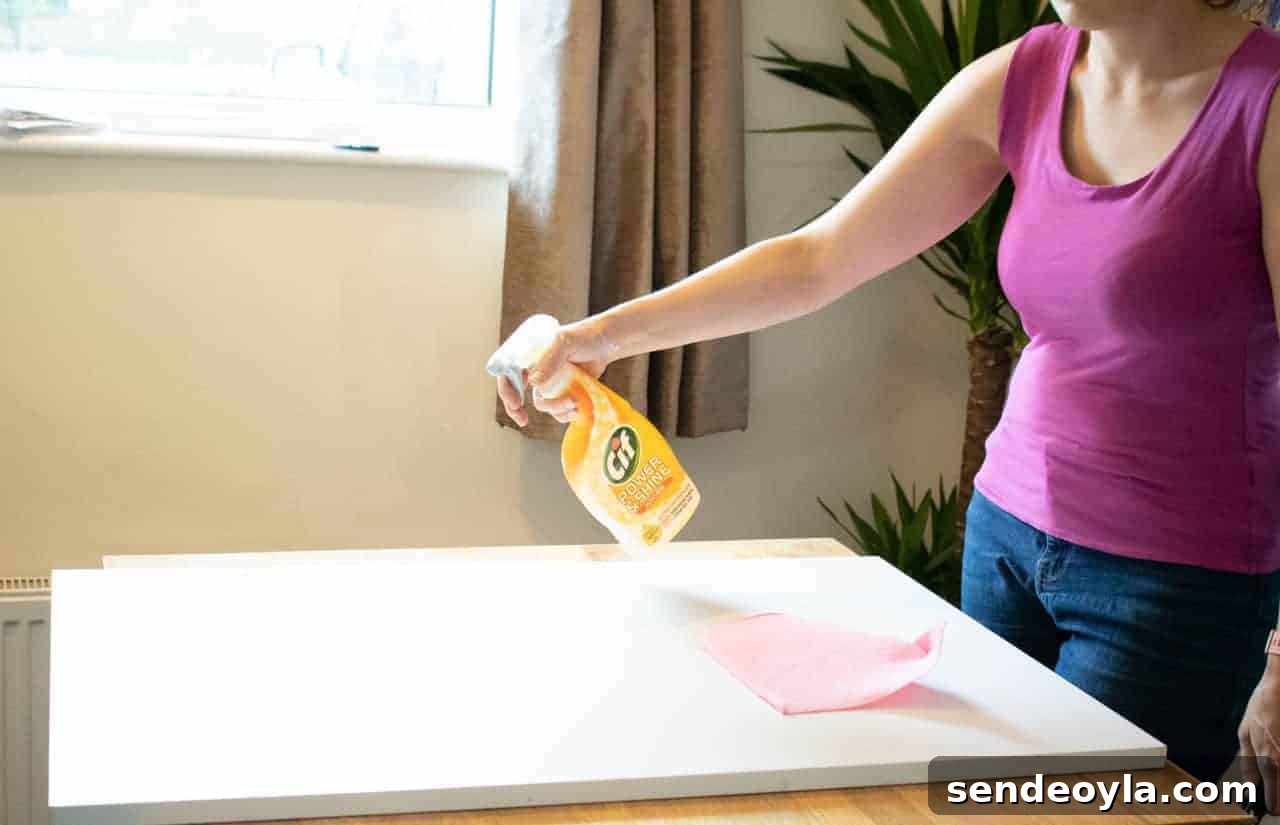 DIY Guide: Wrap a Kitchen Door with Fablon Vinyl 6 Degreasing kitchen cabinet door